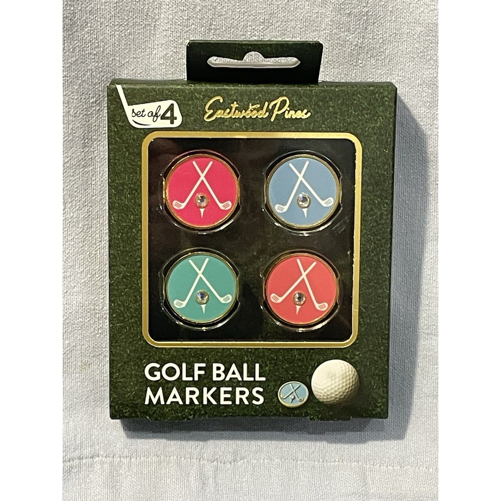 NEW Set of 4 Eastwood Pines Unisex Golf Ball Markers - Circle w/ Clubs & Ball